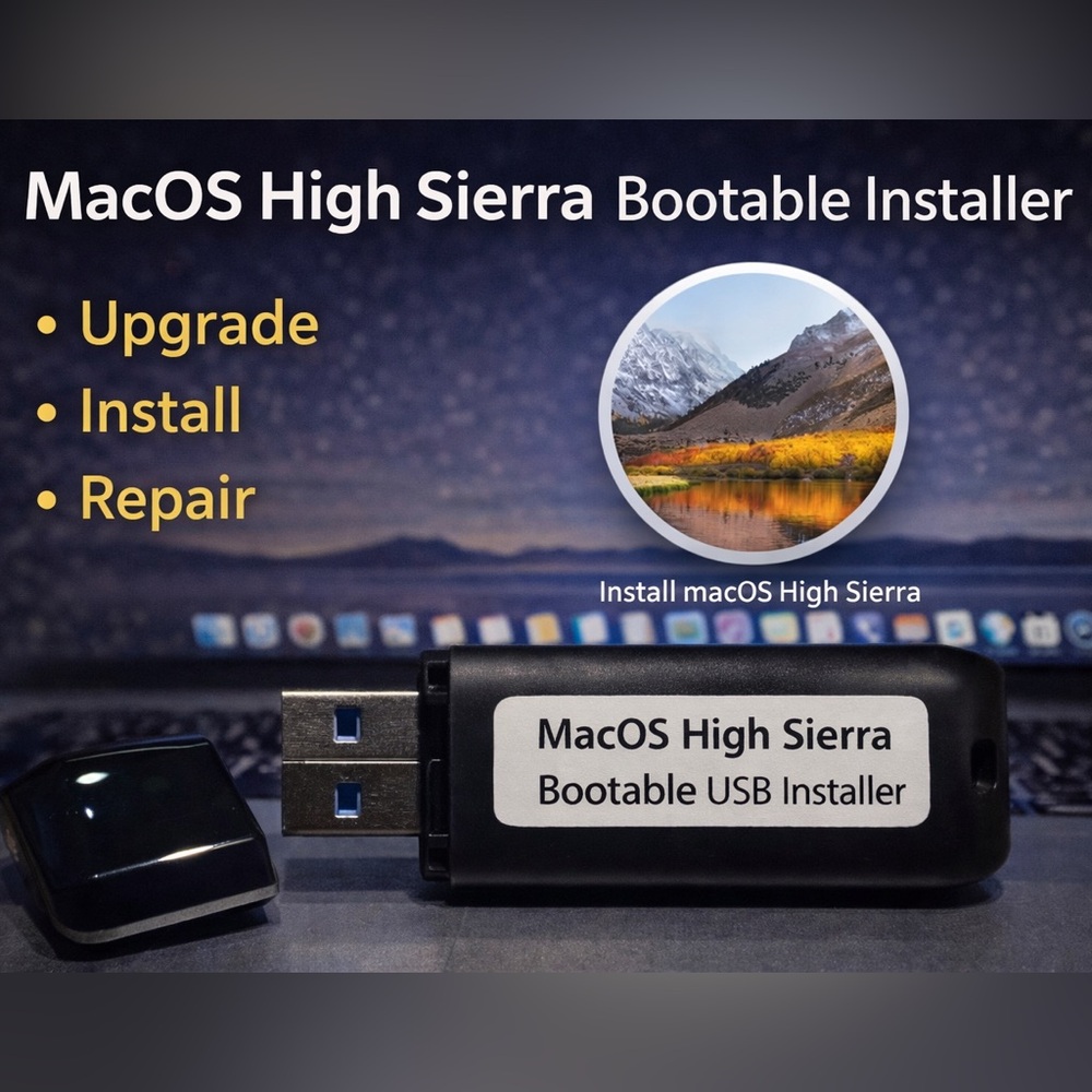 16GB USB-A Bootable Apple MacOS High Sierra installer, w/ instructions